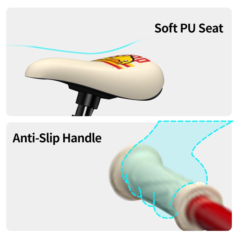 B.Duck - Kids Balance Bike,  height-adjustable saddle, Anti-slip Handle & Wheels, Indoor/Outdoor Ride, Dark Red, 2-5 Y - Image 4